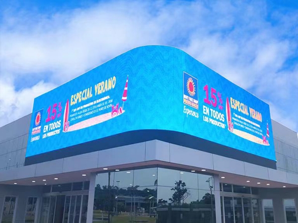 Outdoor P10 Curve LED screen installation for new shopping mall